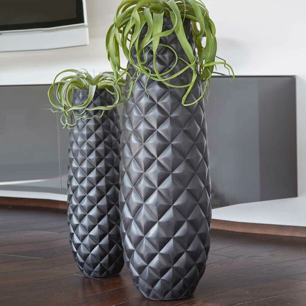 Groe Pflanzvase aus Polystone - modern - schwarz matt - Redota