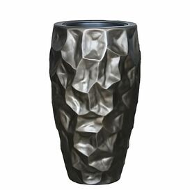 Pflanzvase mit Einsatz - Indoor - moderner Graphit Look -...