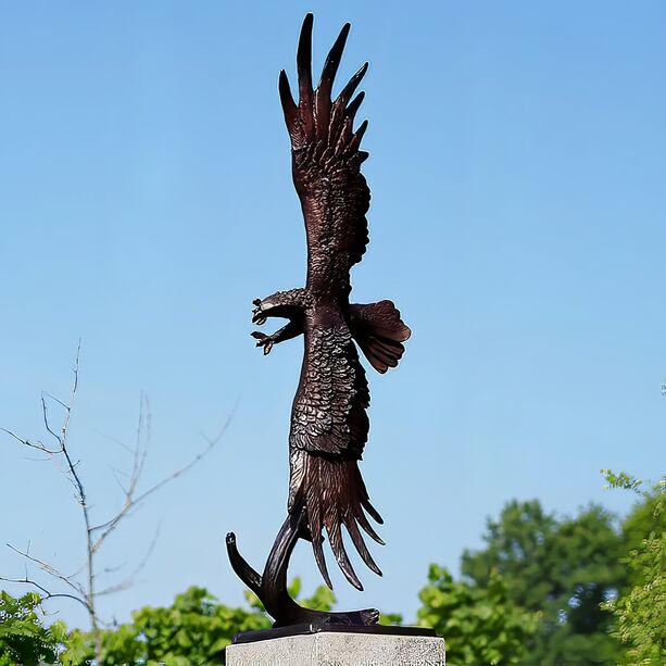 Fliegender Adler aus Bronzeguss in Lebensgre - Flying Eagle