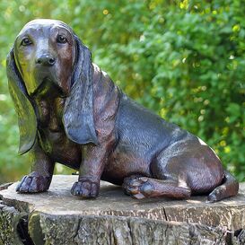 Gartenfigur Deko Figur Hund / spielender