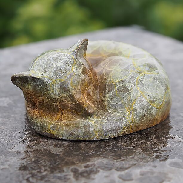 Kleine Bronze Tierdeko fr den Garten - schlafender Fuchs - Simo