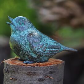Klassische Vogelfigur - Vogel sitzt - aus Bronze fr...