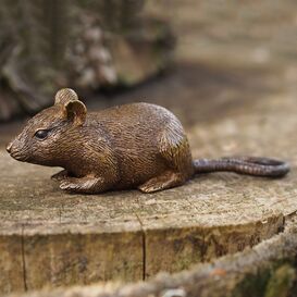 Klassische Mausfigur fr den Garten - Bronze Maus...