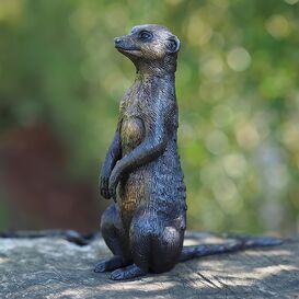 Erdmnnchen wacht ber die Umgebung - Bronze Tierfigur -...