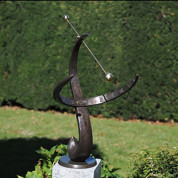 Moderne Deko Bronze Sonnenuhr mit Stab und rmischen Ziffern - Embraina