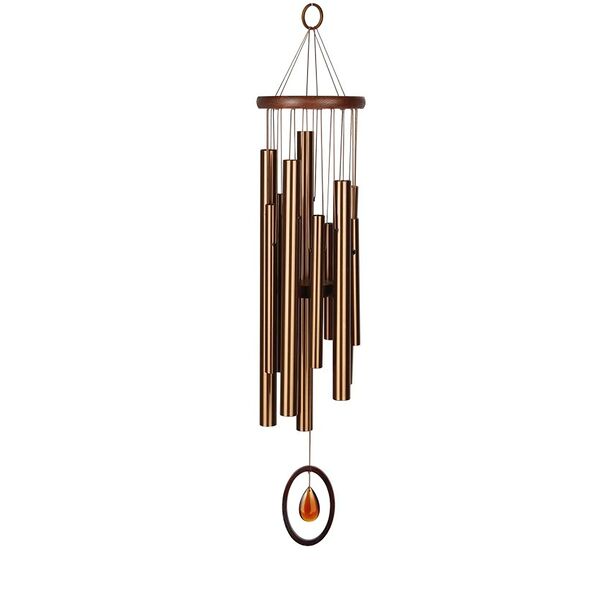 Klassisches Garten Windspiel in Bronzeoptik aus Metall & Holz - Crystal Silence