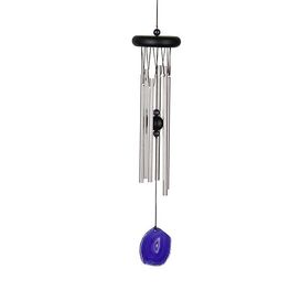 Garten Windspiel mit violettem Stein - Aluminium...