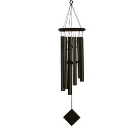 Schwarzes Outdoor Klangspiel mit Satinrhren & Holz -...