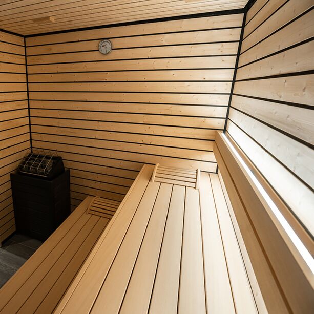 Traditionelle Indoor Qualittssauna aus Fichtenholz mit Glastr fr 2 bis 4 Personen - Kiva