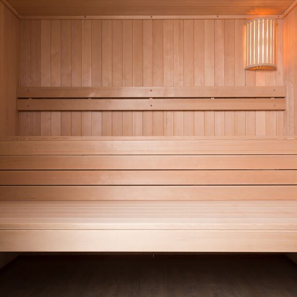 Finnische Heim Sauna aus Holz mit Glastr fr 2 bis 4 Personen - Tarjous