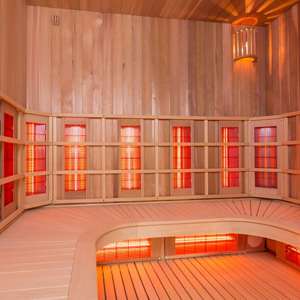 Modern ausgestattete Indoor Infrarotkabine aus Fichtenholz für Zuhause - Osiris