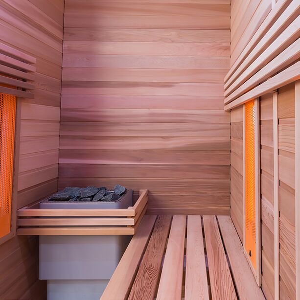 Indoor Sauna & Infrarot Kombination aus Holz für zu Hause - vollausgestattet - Amneria