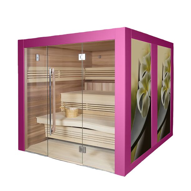 Komfortable Indoor Sauna fr 6 bis 8 Personen in Farbe nach Wahl - Kija