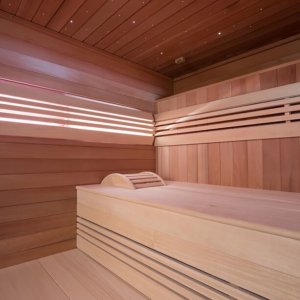 Komfortable Indoor Sauna fr 6 bis 8 Personen in Farbe nach Wahl - Kija