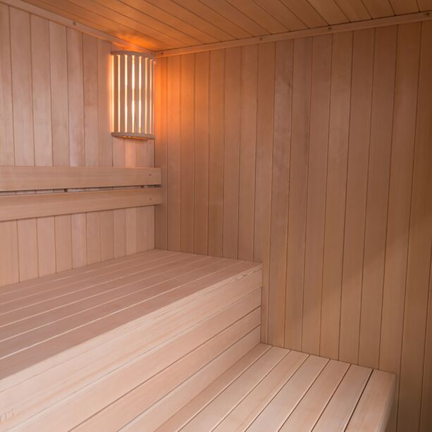Vollausgestattete Indoor Sauna aus Holz in verschiedenen Größen mit Glastür - Visal