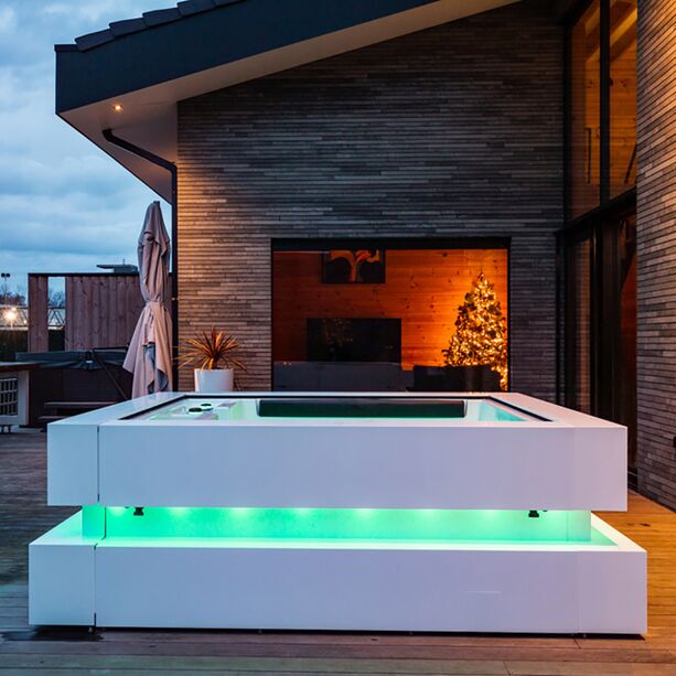 Moderner Luxus Whirlpool mit 4 Plätzen aus HPL und Acryl - Onuris