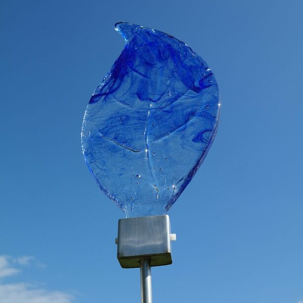 Windspiel in Blattform aus Edelstahl & Glas - Leoga