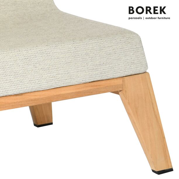 Gepolsterter Gartenstuhl aus Teakholz mit Rollen - Borek - Hybrid Stuhl