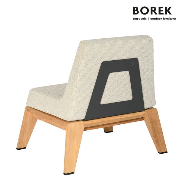 Gepolsterter Gartenstuhl aus Teakholz mit Rollen - Borek - Hybrid Stuhl