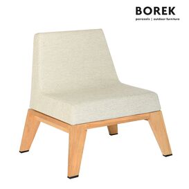 Gepolsterter Gartenstuhl aus Teakholz mit Rollen - Borek...