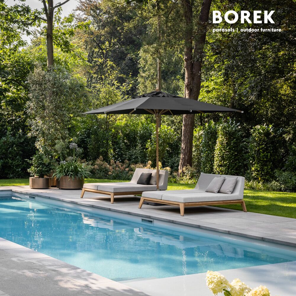 Hochwertiges Outdoor Tagesbett von Borek aus Teak mit Polstern - Hybrid Tagesbett