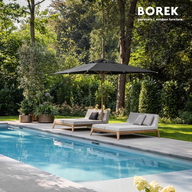 Hochwertiges Outdoor Tagesbett von Borek aus Teak mit Polstern - Hybrid Tagesbett
