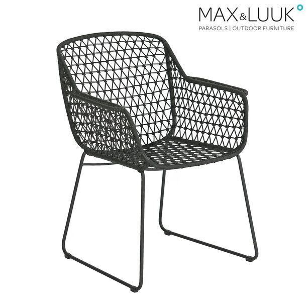 Geflochtener Gartensessel aus Stahl mit Armlehnen von Max & Luuk - Austin Stuhl