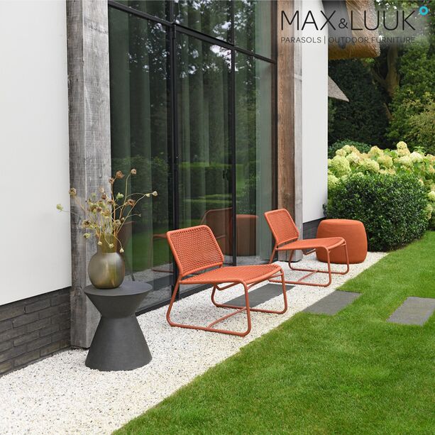 Loungechair mit Geflecht aus Aluminium in orange - Max & Luuk - Florence Loungechair