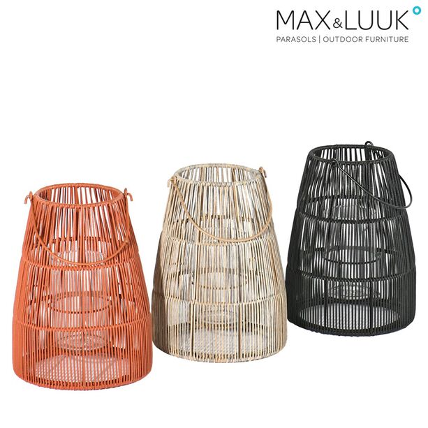 Schwarze Outdoor Leuchte zum Hängen oder Aufstellen mit Glas-Kerzenhalter - Max & Luuk - Mace Laterne