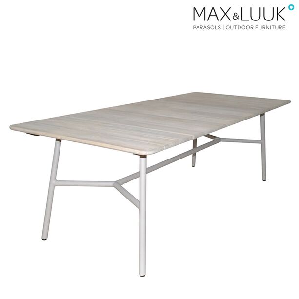 Langer Outdoor Esstisch mit Platte aus Teakholz und Rahmen aus Aluminium - Max & Luuk - Arda Esstisch