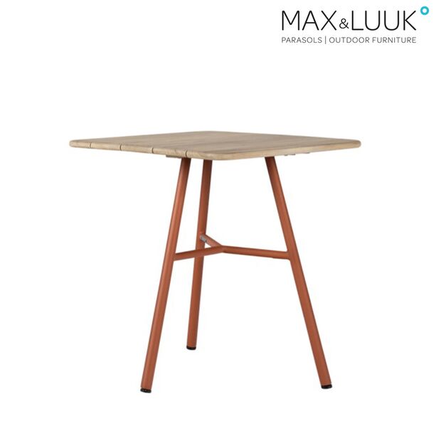 Quadratischer Gartentisch mit Aluminiumrahmen und Teakholzplatte - Max & Luuk - Arda Esstisch