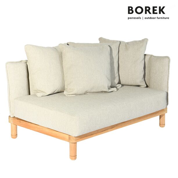 2-Sitzer Garten Loungesofa von Borek inklusive Polster - Softline Loveseat / Beige / Armlehne links