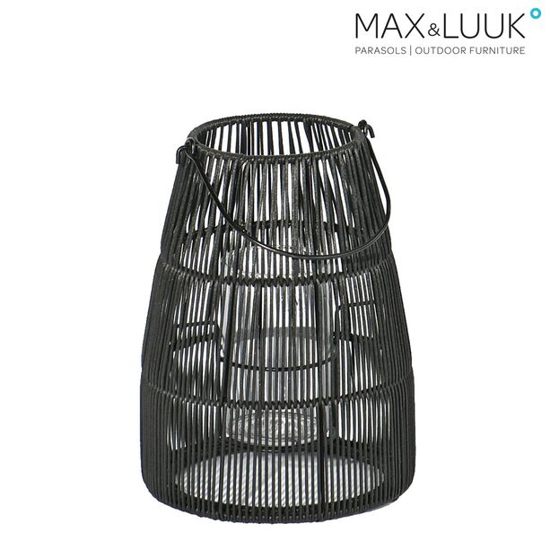 Schwarze Outdoor Leuchte zum Hngen oder Aufstellen mit Glas-Kerzenhalter - Max & Luuk - Mace Laterne / 30,5x23cm (HxDm)