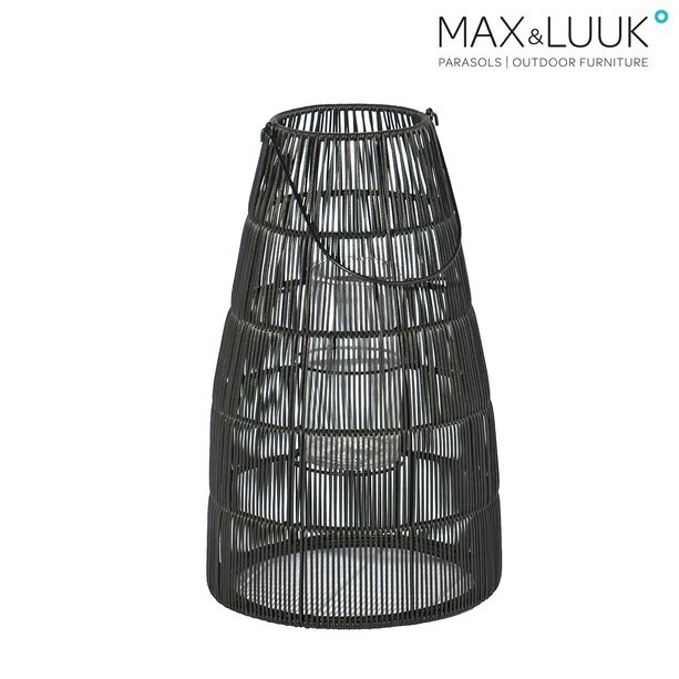 Schwarze Outdoor Leuchte zum Hngen oder Aufstellen mit Glas-Kerzenhalter - Max & Luuk - Mace Laterne / 51x31cm (HxDm)