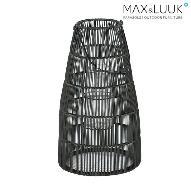 Schwarze Outdoor Leuchte zum Hngen oder Aufstellen mit Glas-Kerzenhalter - Max & Luuk - Mace Laterne / 66x36cm (HxDm)