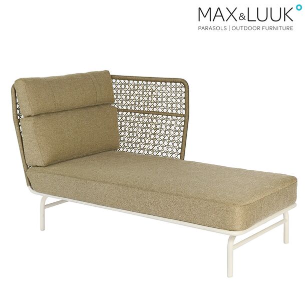 Stilvolle Max & Luuk Chaiselongue im Retro Look mit einer Armlehne - mit Kissen - Jane Chaiselongue / Armlehne links