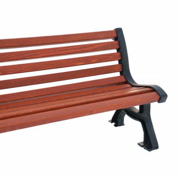 Wetterfeste Sitzbank aus Holz und Gusseisen für Parkanlagen - Sola