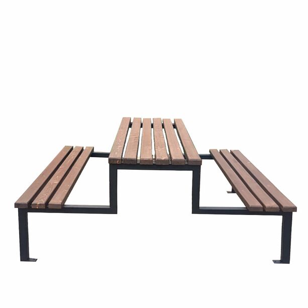 Stilvolles Picknick Möbel-Set aus Metall und Holz für Außenanlagen - Aoalsteinn