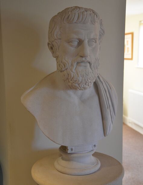 Aristoteles - Gartenbste aus Stein