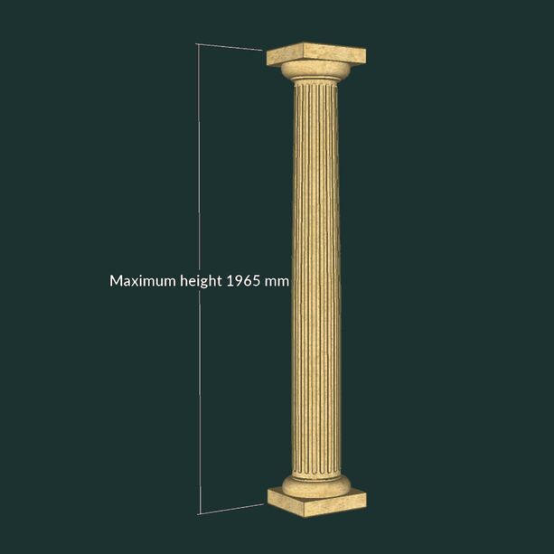 Toskanische Steinsule mit geriffelter Oberflche - rund - Ipswich Fluted
