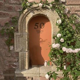 Kleines Fenster aus Stein fr Gartenruinen mit Bogen -...