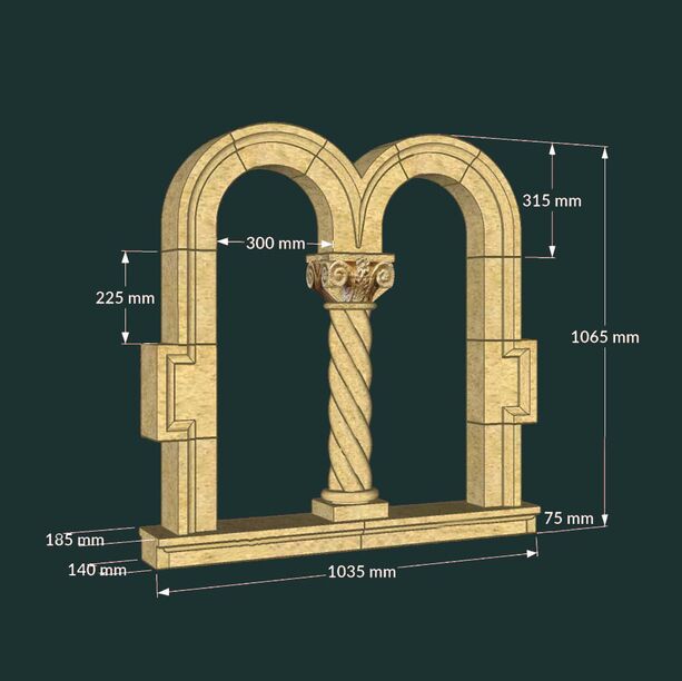 Doppelfenster fr Gartenruinen im korinthischen Design - Slough Window