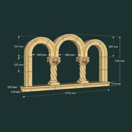 Korinthisches 3-fach Fenster fr Gartenruinen - Crawood...