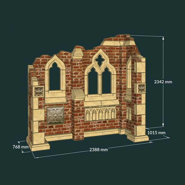 Einzigartige Ruinen Mauer mit Fenstern & floralen Ziersteinen - Cheltenham Ruin