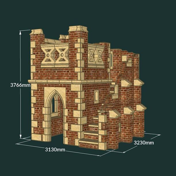 Antiker XXL Tower aus Stein mit Treppe & Plattform - Towerwell House
