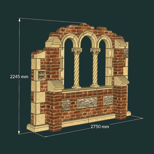 Ruinen Mauer mit Putten & korinthischem Fenster - Dunfero Ruin