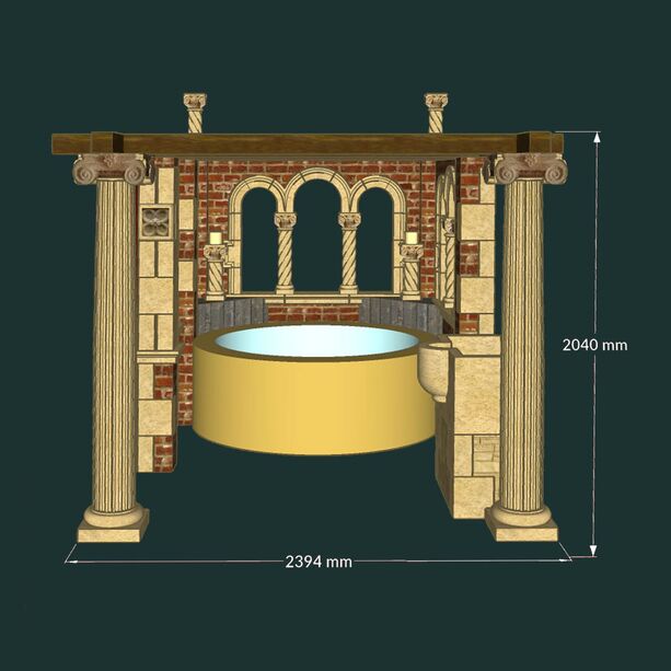 Groes Poolhaus als Pavillon mit ionischen Sulen & antiker Verzierung - Gravesand Bath