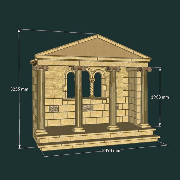 Groer Tempel antik mit ionischen Sulen & Fenster - Wrexham Hall