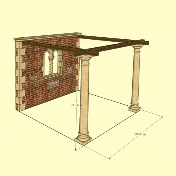 Antike Ruinenmauer mit Fenster & Sulen als Pavillon - Gravewood Pavillon