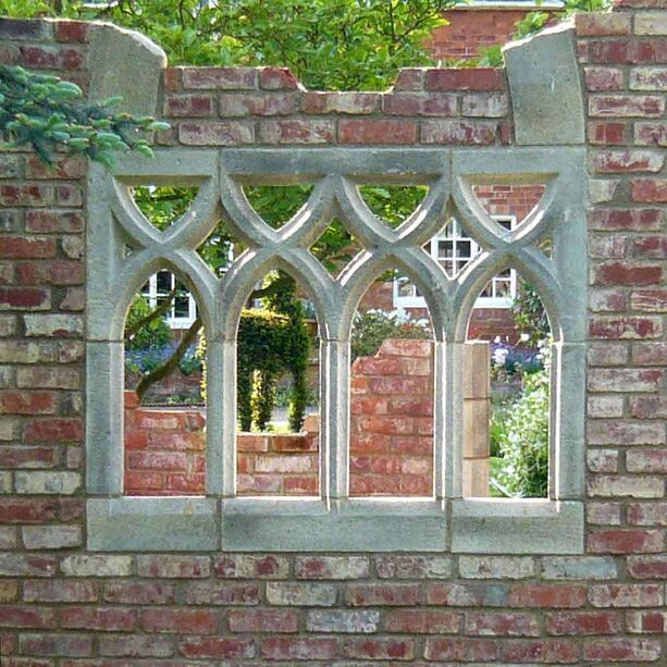 XXL Fenster mit Spitzbgen fr Gartenruinen aus Steinguss - King Heawood